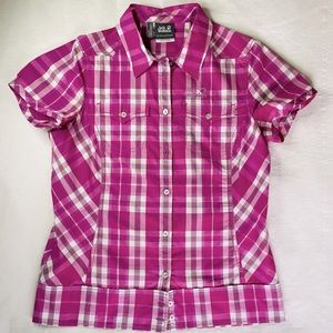 Jack Wolfskin slim fit plaid blouse